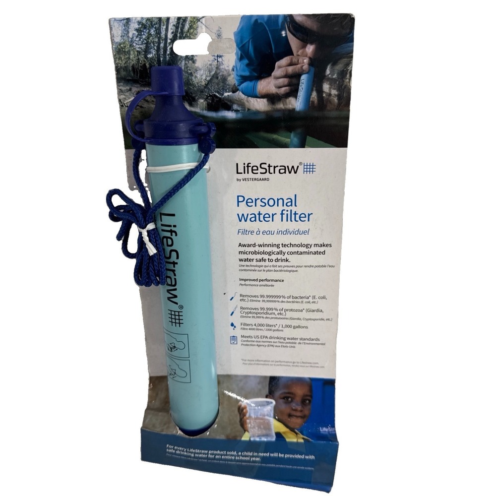 Life Straw Water Filter Purifier For Hiking Camping Travel Emergency Kit